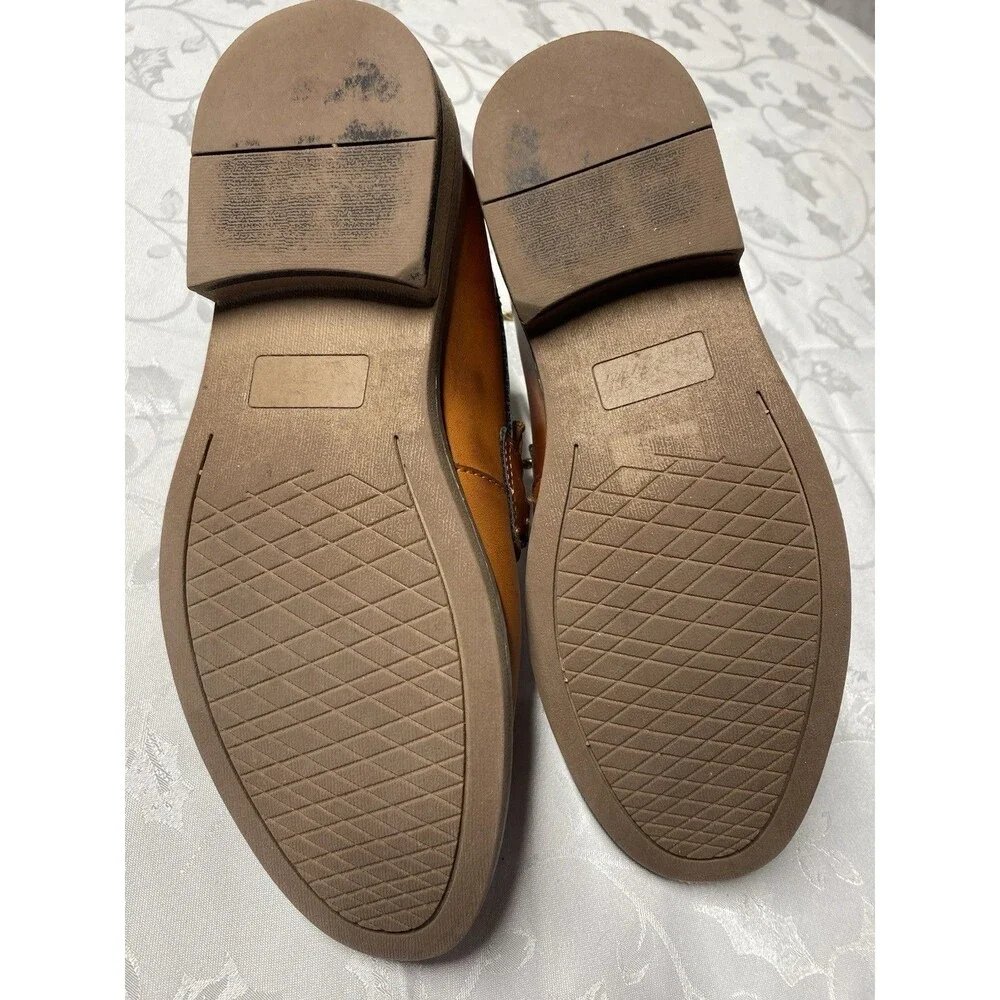 Bruno Marc Boys Brown Monk Strap Dress Loafers Faux Leather Size 4